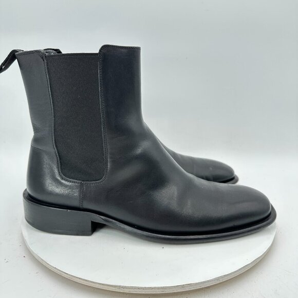 Gucci Men Size 8D Black Leather Side Elastic Pull On Square Toe Ankle Boot - Picture 4 of 12